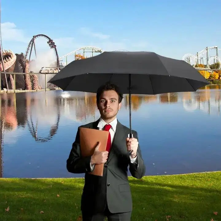 Automatic Folding Umbrella 1 Count 60pcs Portable Rain Umbrella with Loop Buckle Windproof Waterproof for Men Women