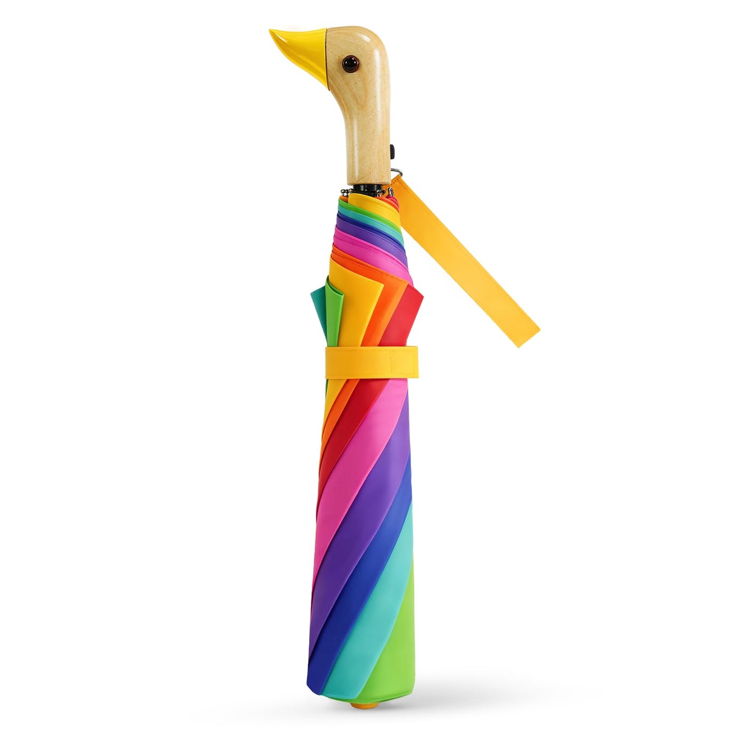 Duck Umbrella Travel Size Cute Compact Portable Waterproof for Kids Gifts | Cute duck beak handle for women/kids/commute/travel & gifts. 42 inch arc, 17 inch fold.