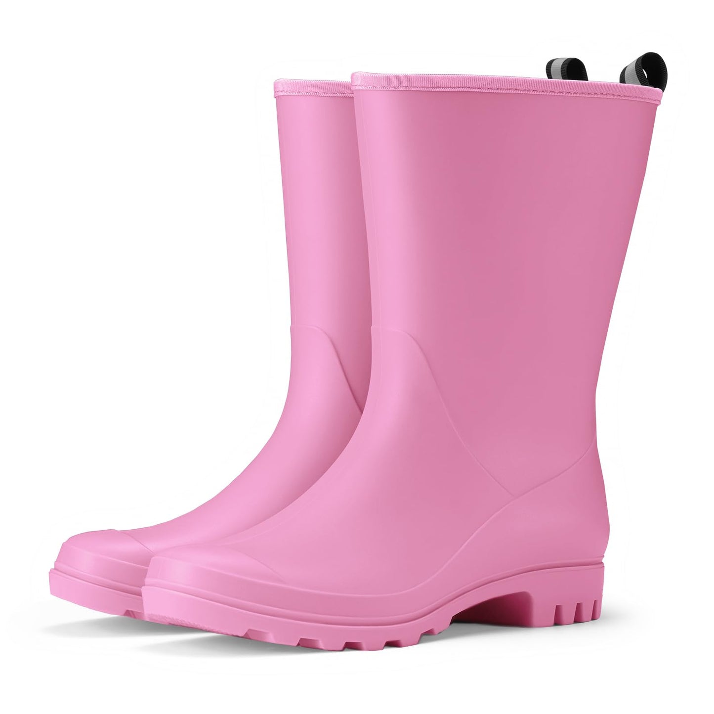 HISEA Women Rubber Boots Wide Calf Rain Boots | Seamless Matte Surface Waterproof PVC Rubber Rain Shoes for Farm Barn Garden Outdoor Work