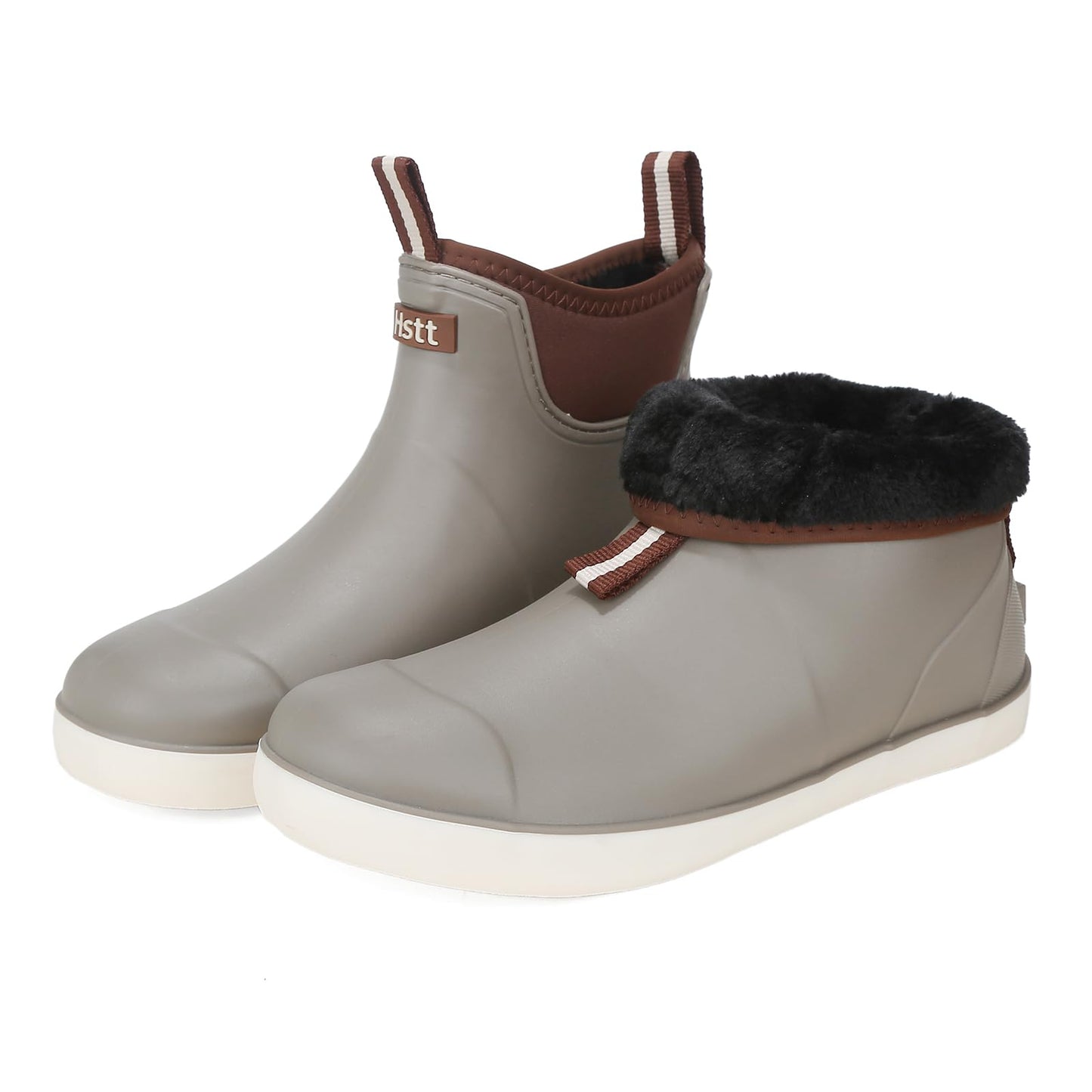 Mens Deck Boots Waterproof, Rubber Ankle Rain Booties For Fishing | Saltwater High-performance Footwear Chelsea Boots for Gardening Boating Camping Sailing
