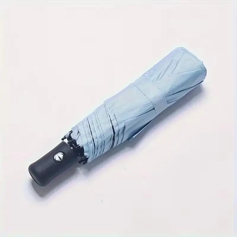 8-Bone Automatic Folding Windproof Waterproof Umbrella - 1-Click Open/Close, UV-Blocking Black Glue, Portable Travel Essential for Men and Women