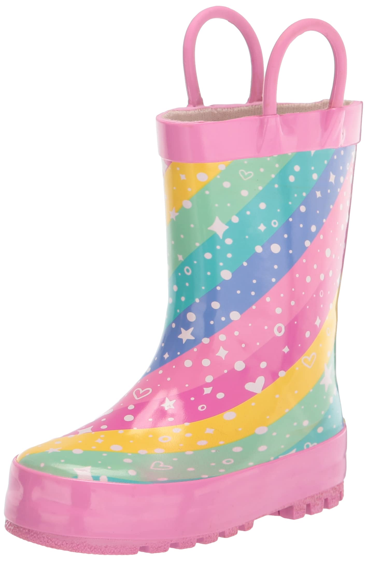 Western Chief Boys Waterproof Printed Rain Boot with Easy Pull On Handles