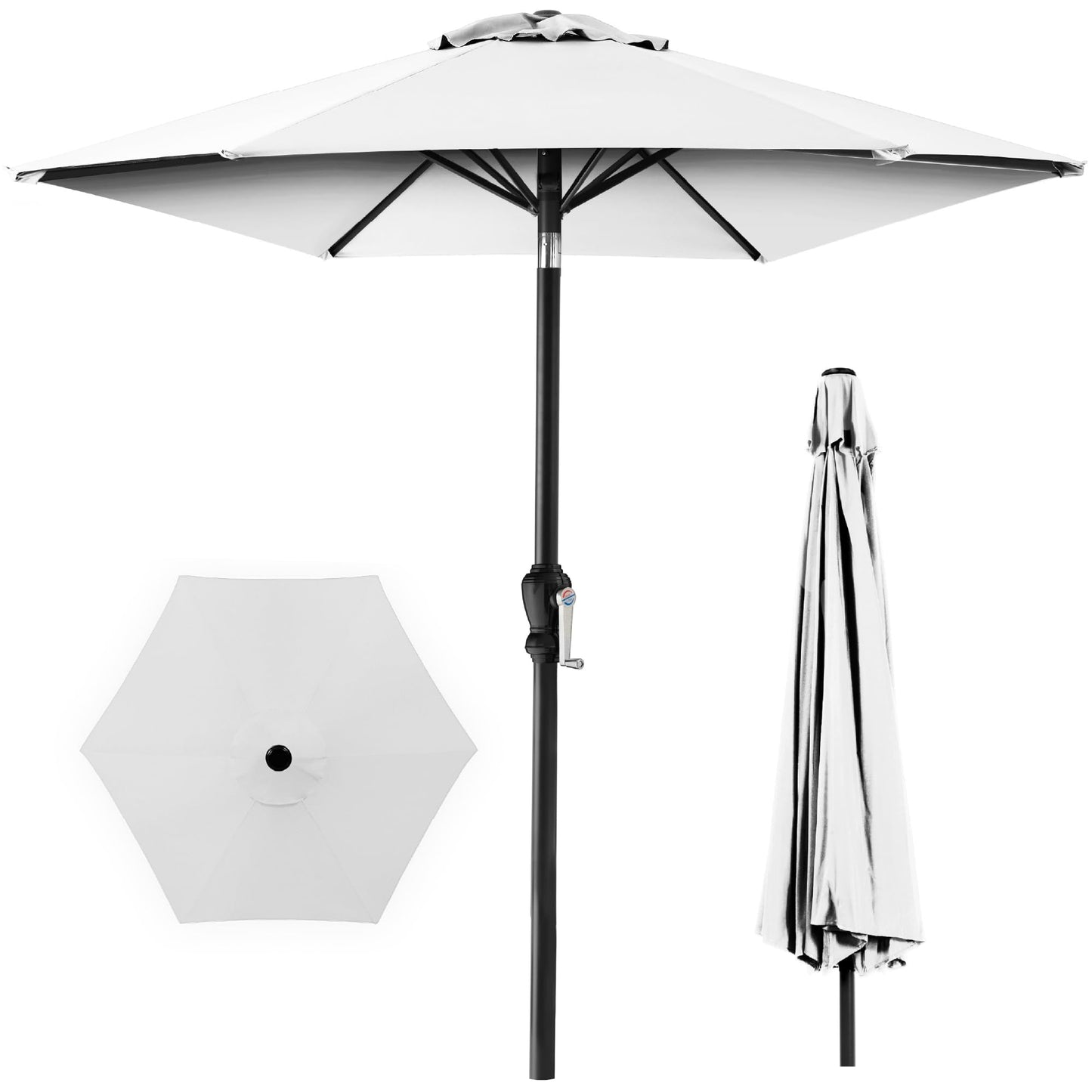 Best Choice Products 10ft Outdoor Patio Umbrella, Outdoor Table Umbrella, Yard Umbrella, Market Umbrella with 6 Sturdy Ribs, Push Button, Tilt and Crank - Sand