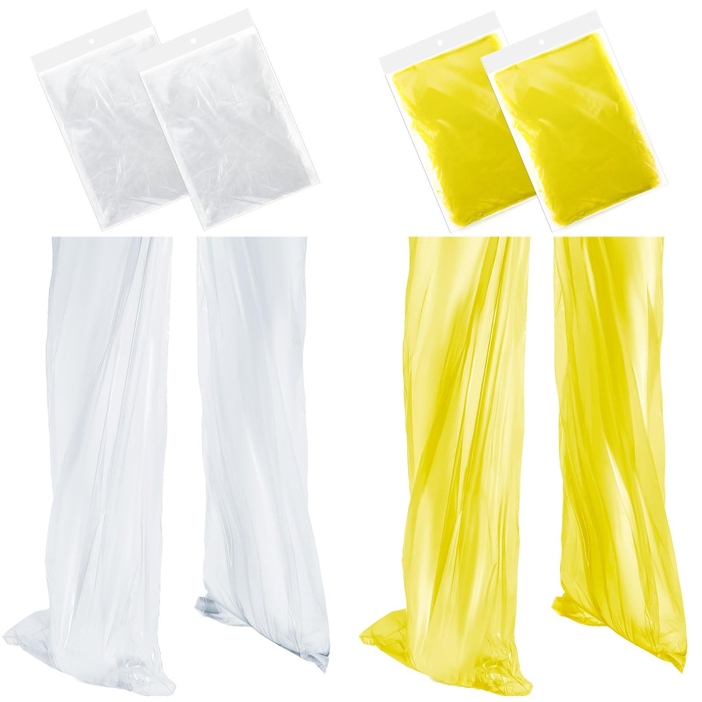Geyoga 8 Pcs Disposable Rain Pants with Shoe Boot Waterproof Long Pant Boot Covers for Adults Teens Outdoor Cycling Fishing