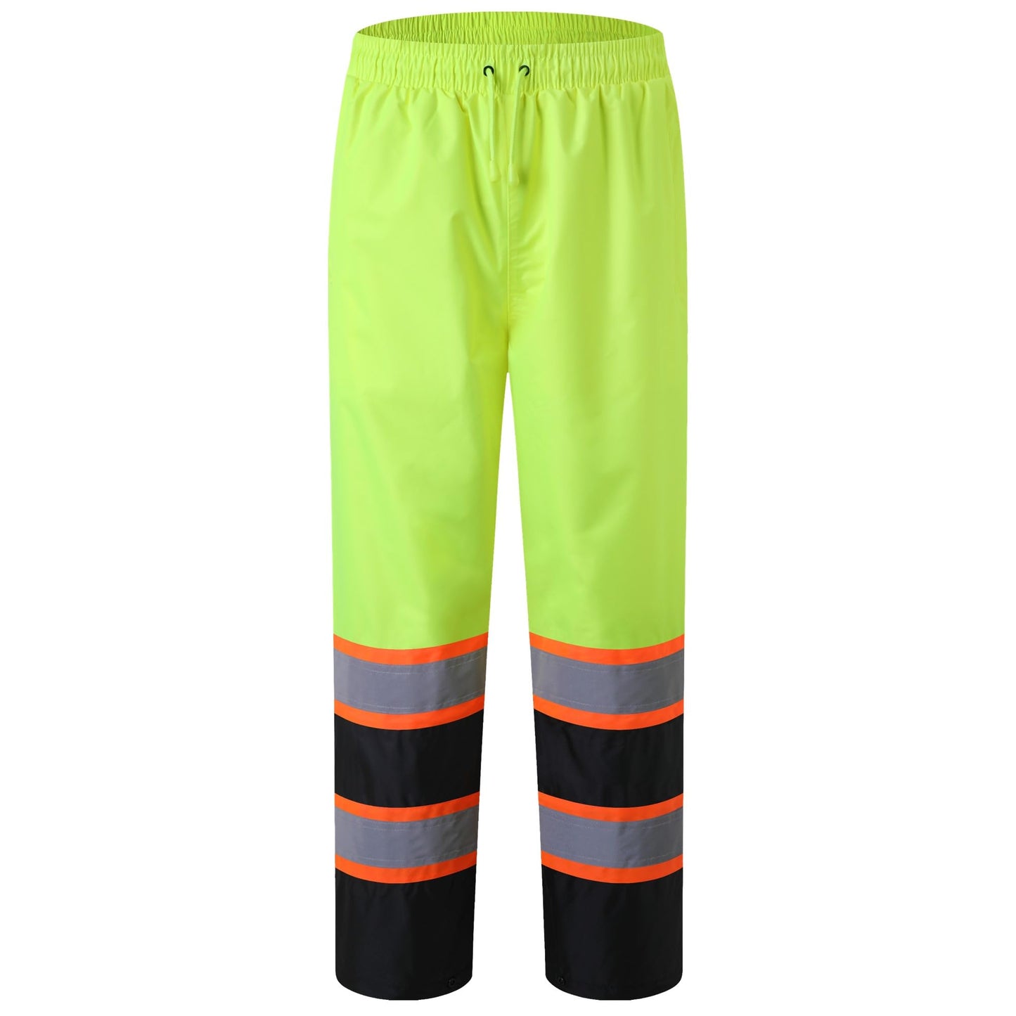 JKSfafety Rain Pants Men with Hi Vis 3M Reflective Strips Black XL | Rain Pants for Men Women Waterproof Breathable Mesh Lining 4 Reflective Tapes for Construction & Outdoor Work Day and Nigtht