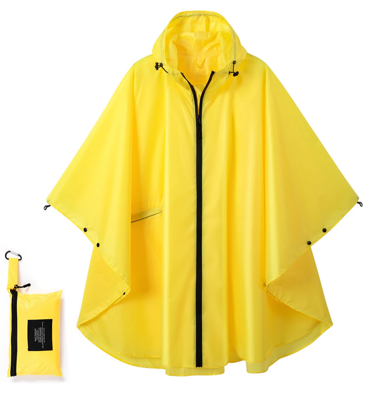 Fashion Hooded Rain Poncho Waterproof Raincoat Jacket with pocket for Women/Men/Adult