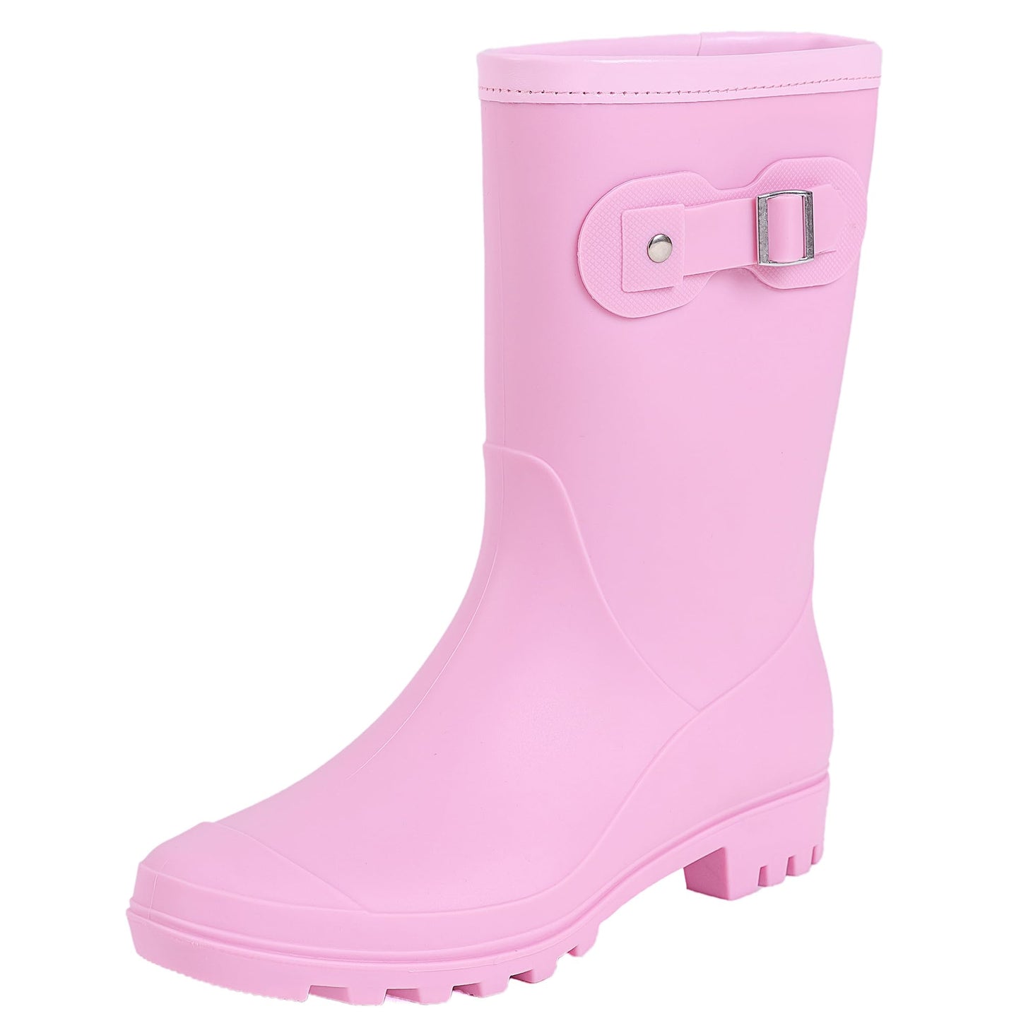 Women's Mid Calf Rain Boots Waterproof Fashion Garden Shoes Anti-slipping Rainboots For Women Comfortable Insole Light Rain Shoes