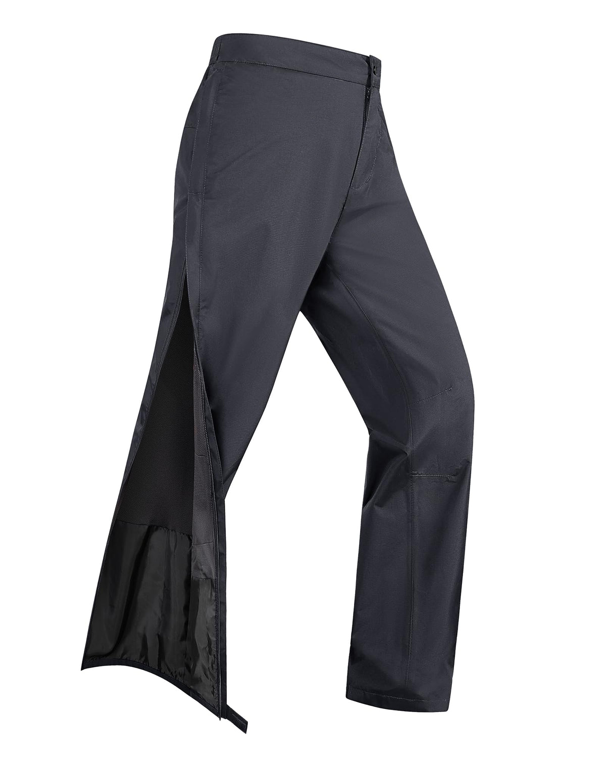 33,000ft Women's Side Zipper Rain Pants Lightweight Rain Over Pants | Waterproof Breathable Windproof Outdoor Pants for Hiking, Fishing, Golf, Reflective Strip, Hook & Loop, Storage Pouch