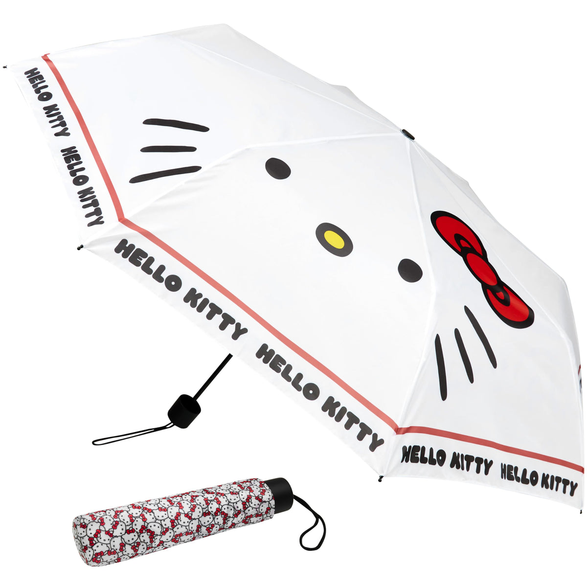 Get Trend Super Mario One Piece Hello Kitty Kids Windproof Travel Umbrella | Strong Folding Compact Umbrellas for Rain, Lightweight, Portable Kids Travel Essentials, Fits Backpack & Car, Gifts for Boys
