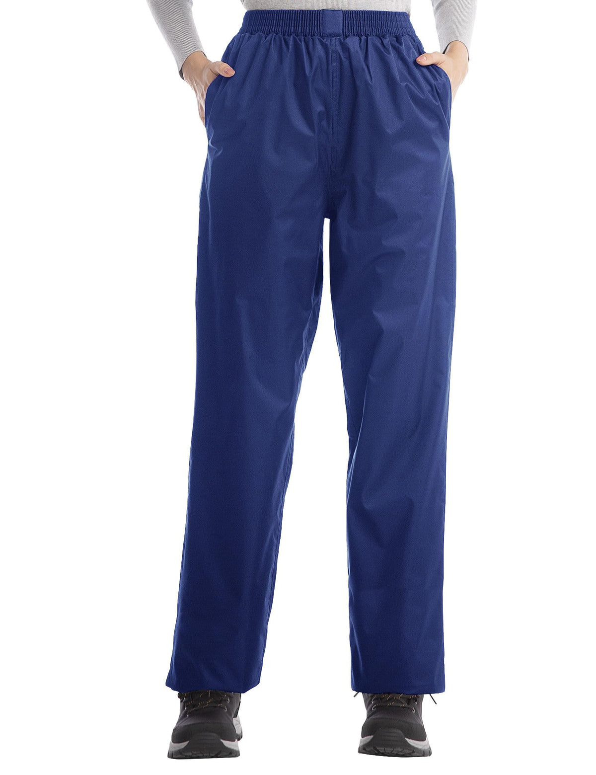 iCreek Women's Rain Pants Waterproof Breathable Lightweight Rain Over Pants | Breathable Mesh Lining, Pants Leg Zipper, Hook & Loop, Suitable for Hiking, Fishing, Golf, Work and Daily Wear