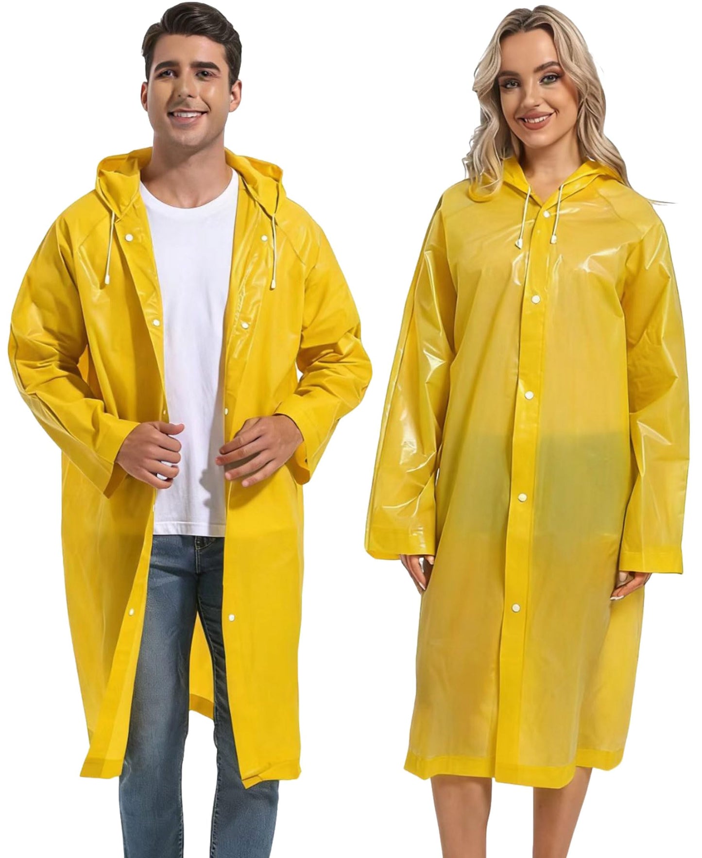 2PCS Rain Ponchos for Adults Reusable Rain Coats for Adults Rain Jackets Raincoats for Men Women