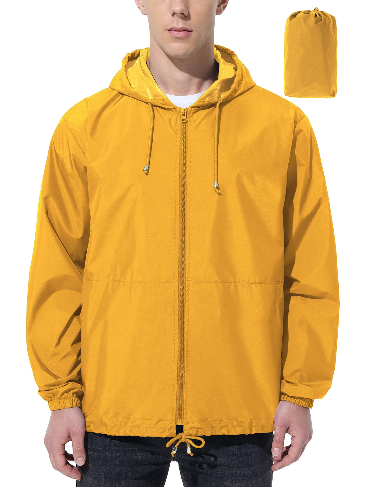 UIQUR Mens Rain Jacket Raincoat Waterproof Windbreaker | Lightweight Packable Design For Hiking, Cycling, Running, Fishing ,Golf,And Other Outdoor Activities