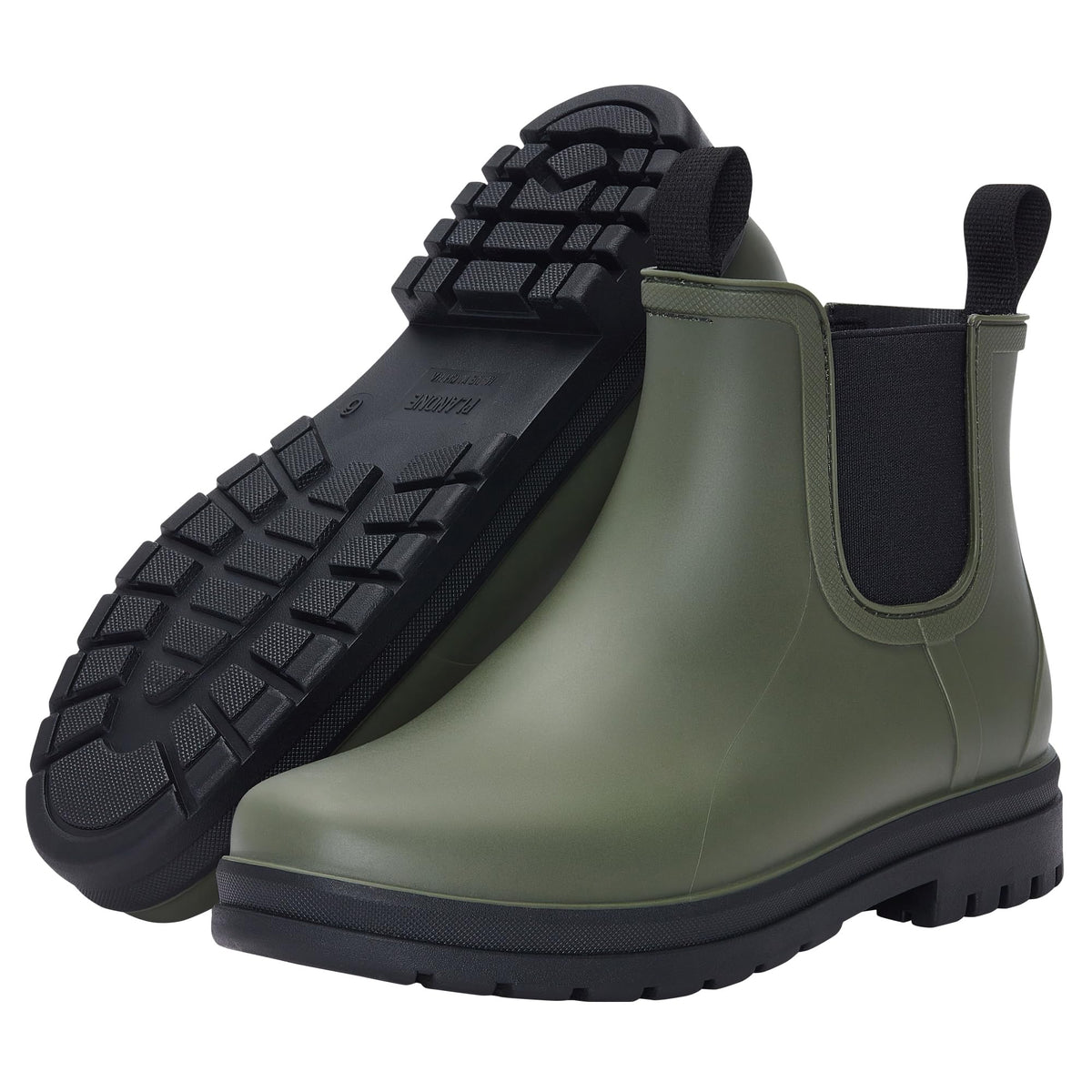 Fashion Short Rain Boots for Women, Waterproof Chelsea Ankle Boots | Non-Slip Matte Rubber Farm Boots, Lightweight Outdoor Garden Shoes And Work Booties, Arch Support, Removable Comfort Insole