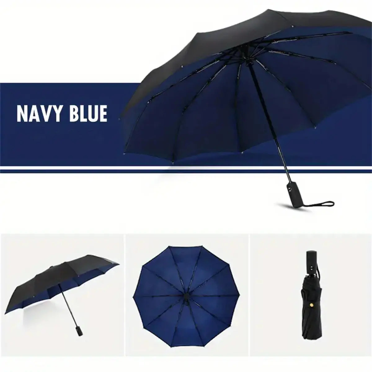 Green Foldable Rainproof Automatic Umbrella, 1 Count Compact Ring Buckle Windproof Reinforced Umbrella, Durable Innovative Sun-protection Folding Umbrella for Women, Pocket Umbrella, Wind Resistant Umbrella, UV Umbrella, Suitable for Rainy Days Outdoor