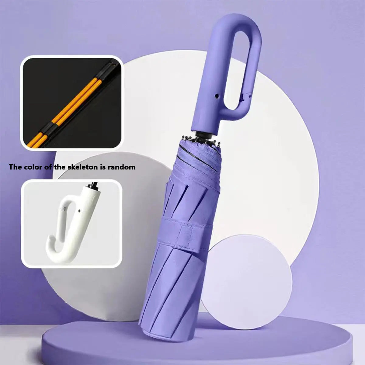 Automatic Folding Umbrella, 1 Count/60pcs Portable Rain Umbrella with Loop Buckle, Windproof & Waterproof Umbrella for Men & Women