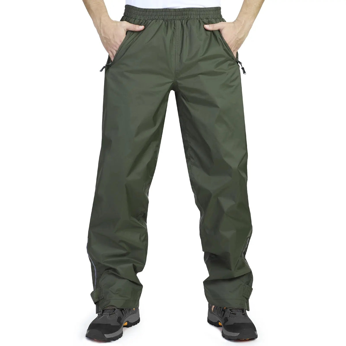 33,000ft Men's Rain Pants, Waterproof Rain Over Pants, Windproof Outdoor Pants for Hiking, Fishing