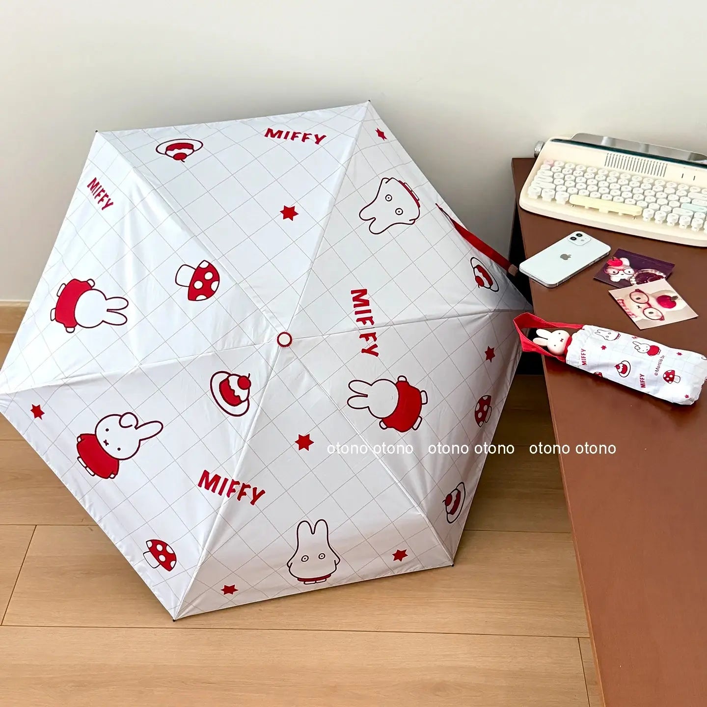 Kawaii Miffy Rabbit Umbrella Cute Cartoon Doll on Ins Portable Sun Protection Umbrella That Can Be Used in All Weather