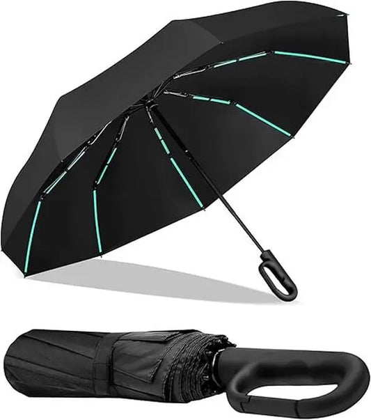 Automatic Folding Umbrella 1 Count 60pcs Portable Rain Umbrella with Loop Buckle Windproof Waterproof for Men Women