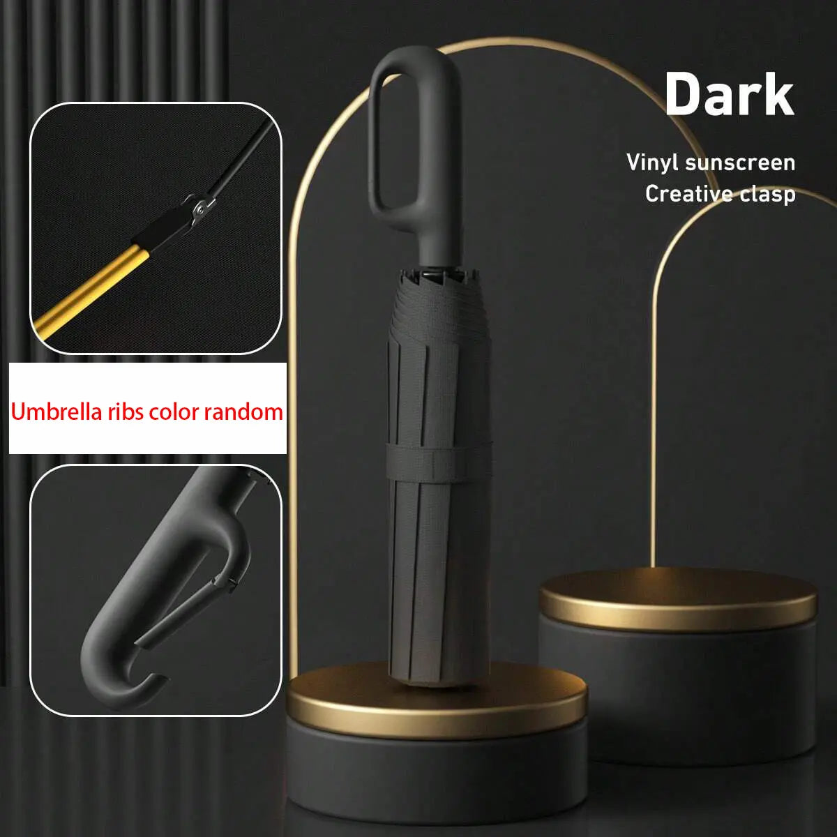 Automatic Folding Umbrella, 1 Count/60pcs Portable Rain Umbrella with Loop Buckle, Windproof & Waterproof Umbrella for Men & Women