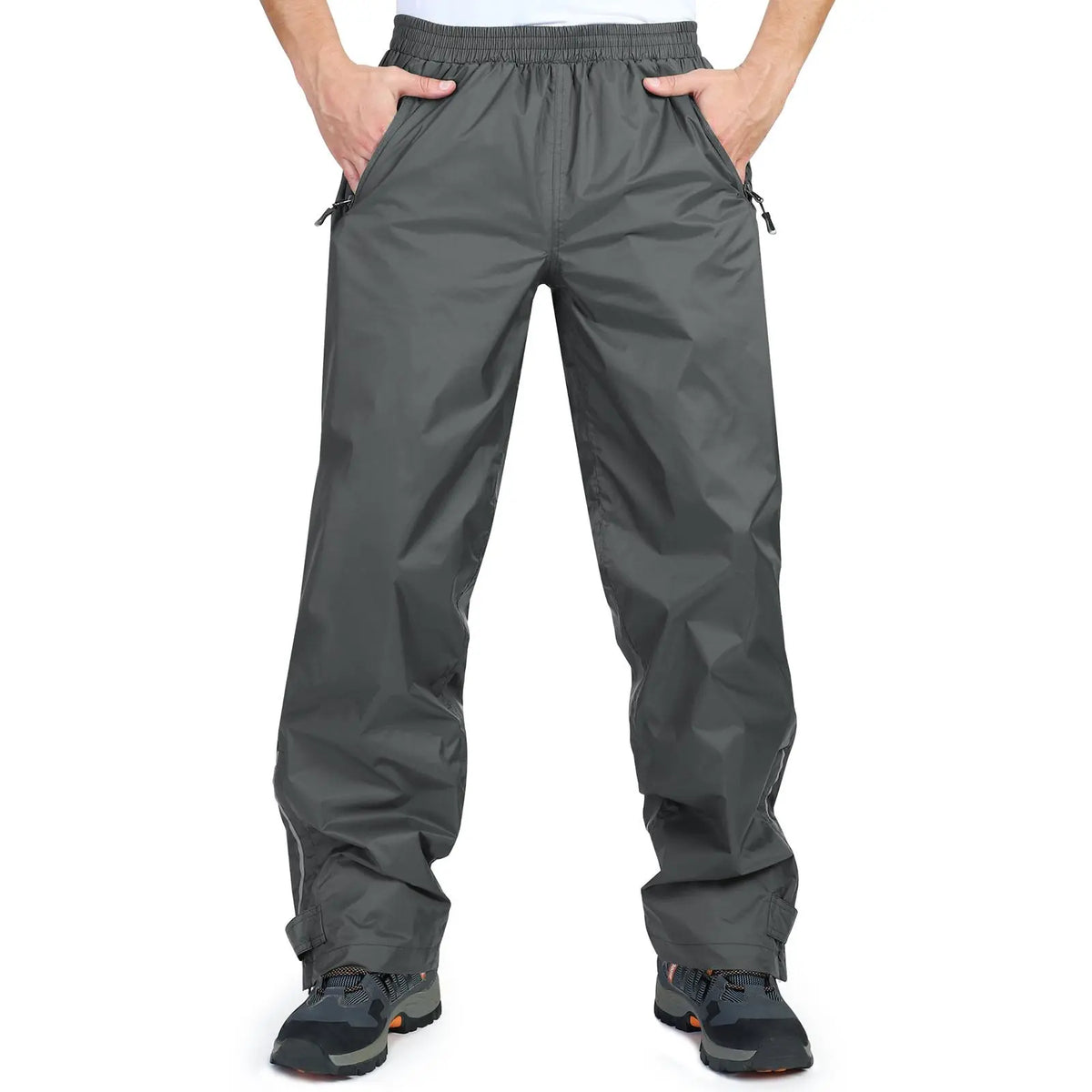 33,000ft Men's Rain Pants, Waterproof Rain Over Pants, Windproof Outdoor Pants for Hiking, Fishing
