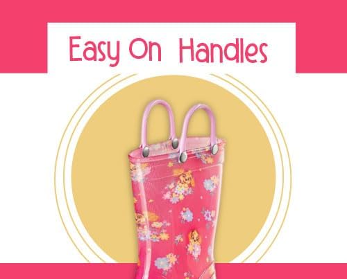 Nickelodeon Paw Patrol Girls' Waterproof PVC Rain Boots with Easy-On Handles – Toddler & Little Kid Sizes