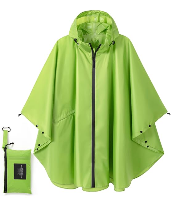 Fashion Hooded Rain Poncho Waterproof Raincoat Jacket with pocket for Women/Men/Adult