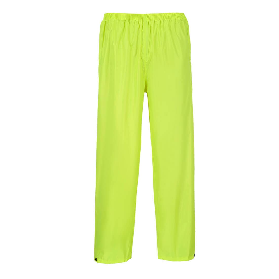 Portwest S441 Rain Trousers Machine Washable Waterproof Fabric Sealed Seams | Black, Small, 100% Polyester, Reach Compliant PVC Coating, Fully Elasticated Waistband, Side Access Openings, Sun Protection