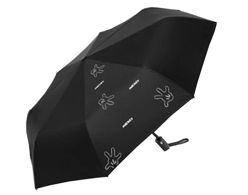 Finex Mickey Travel Compact Auto Folding Golf Umbrella with Auto Open Close One Button Handle & Wrist Strap