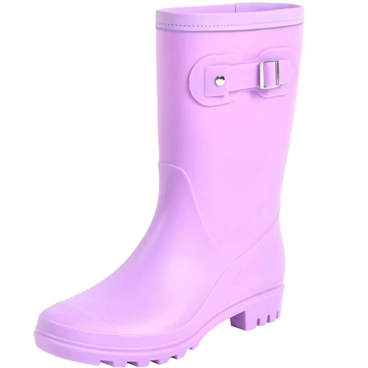 Women's Mid Calf Rain Boots Waterproof Fashion Garden Shoes Anti-slipping Rainboots For Women Comfortable Insole Light Rain Shoes