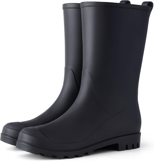 Asgard Women's Mid Calf Rain Boots Waterproof Garden Slip on Rubber Boots | Lightweight, Non Slip, Ideal for Farm Work, Gardening, Rainy Days