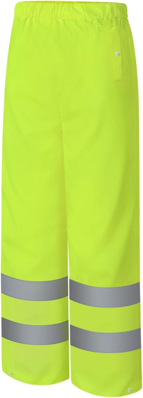 High Visibility Rain Pants, Hi Vis Rain Gear, Yellow, 4XL-5XL | High Vis Reflective Rain Pants for Men Women, Light Weight Safety Work Rain Gear for Outdoor Activities, Waterproof