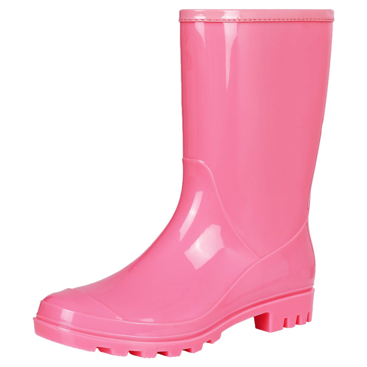 Evshine Women's Mid Calf Rain Boots Waterproof Garden Wellies with Buckle | Lightweight, Non-Slip, Ideal for Gardening, Farm Work, Rainy Days, Comfort Fit