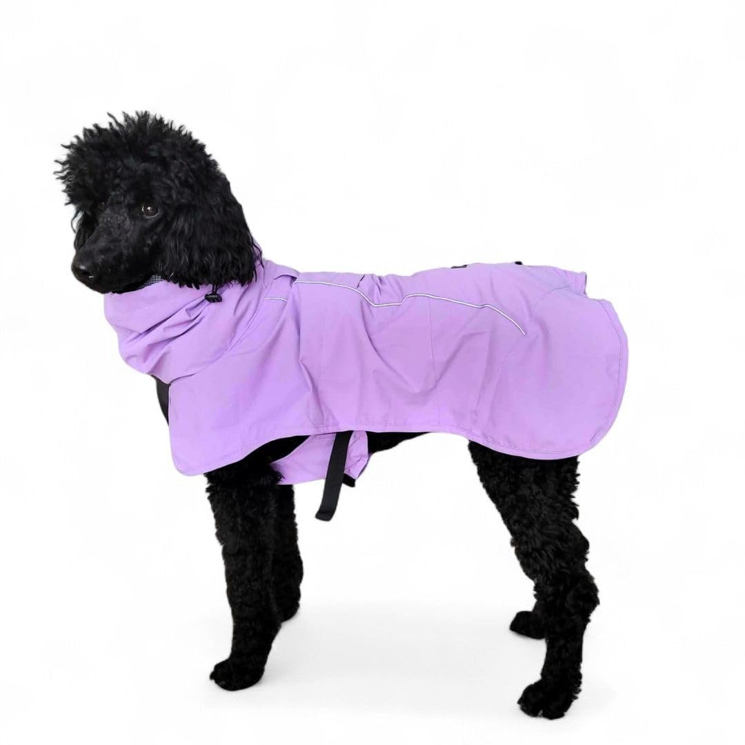 Spark Paws Dog Raincoat - Waterproof Rain Jacket w/Hood, Full Coverage | Waterproof Coat Covers Full Body incl. Belly - Reflective, Covered Harness Holes, Lightweight, Small, Medium & Large Dogs