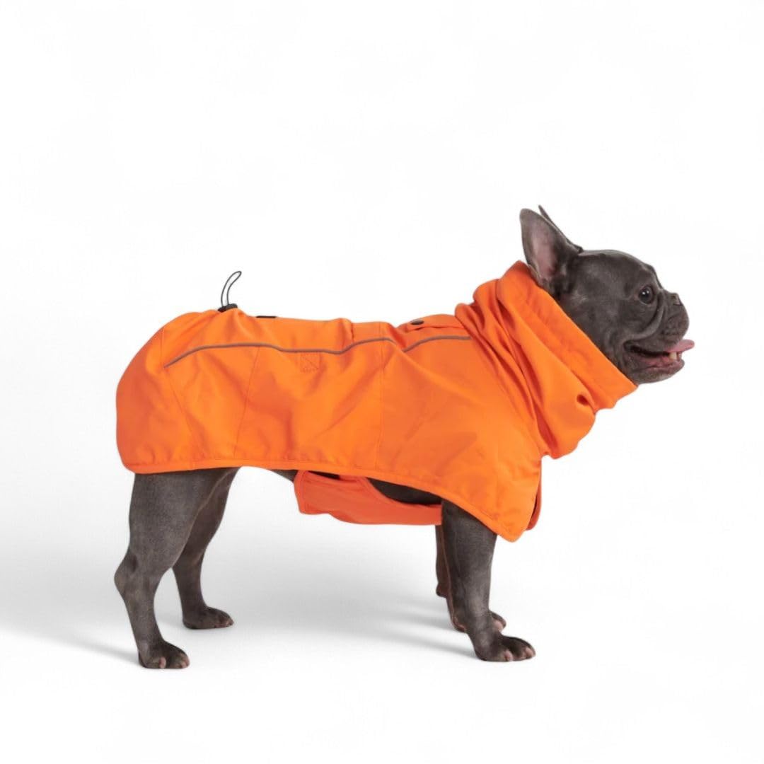 Spark Paws Dog Raincoat - Waterproof Rain Jacket w/Hood, Full Coverage | Waterproof Coat Covers Full Body incl. Belly - Reflective, Covered Harness Holes, Lightweight, Small, Medium & Large Dogs