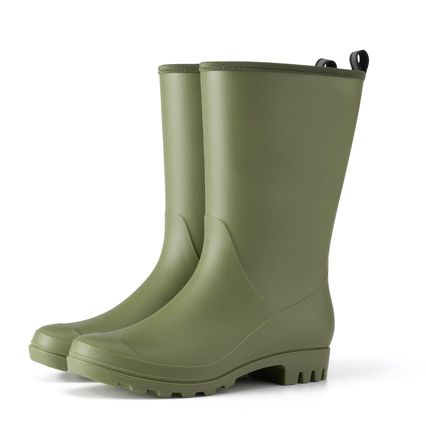 HISEA Women Rubber Boots Wide Calf Rain Boots | Seamless Matte Surface Waterproof PVC Rubber Rain Shoes for Farm Barn Garden Outdoor Work