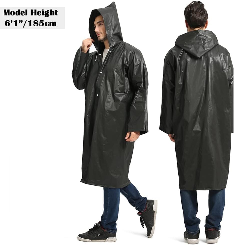 Opret 2 Pack Raincoats for Adults Reusable, EVA Rain Ponchos Lightweight Rain Coat Waterproof Rain Gear for Men and Women