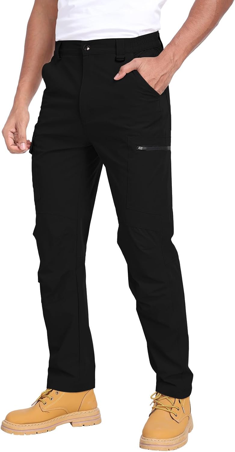Mens Work Pants Hiking Cargo Waterproof Breathable Lightweight Stretch Quick Dry Outdoor Summer Pants