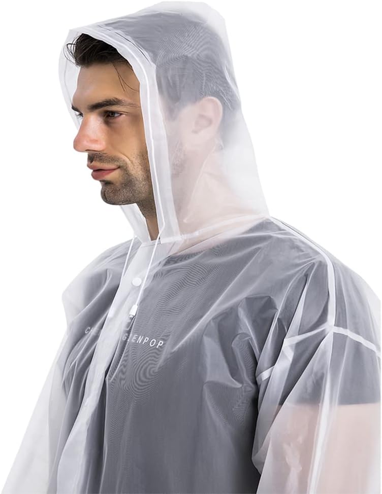COOY Rain Ponchos for Adults, （2 Pack） EVA Rain Jacket Women Men Rain Coat