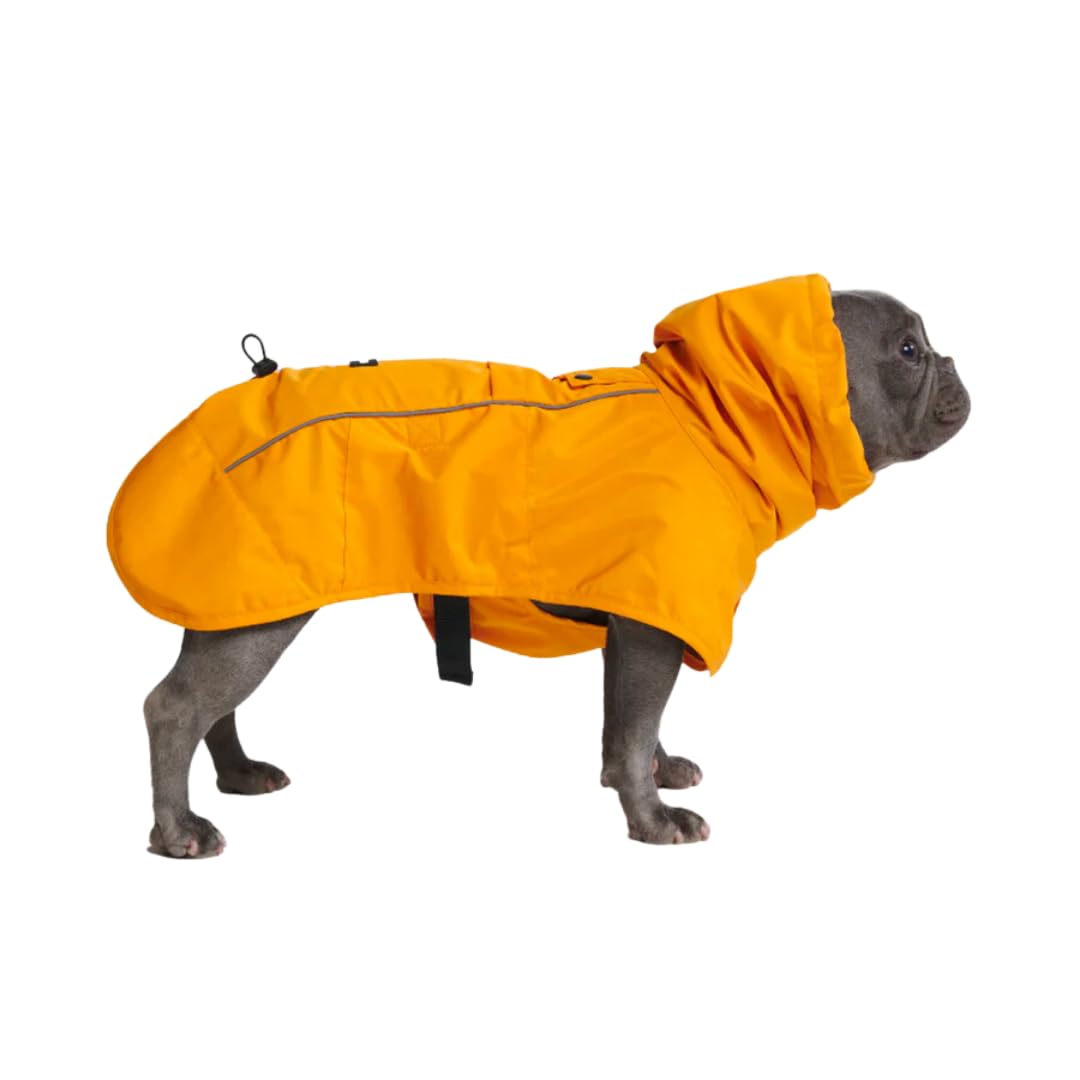 Spark Paws Dog Raincoat - Waterproof Rain Jacket w/Hood, Full Coverage | Waterproof Coat Covers Full Body incl. Belly - Reflective, Covered Harness Holes, Lightweight, Small, Medium & Large Dogs