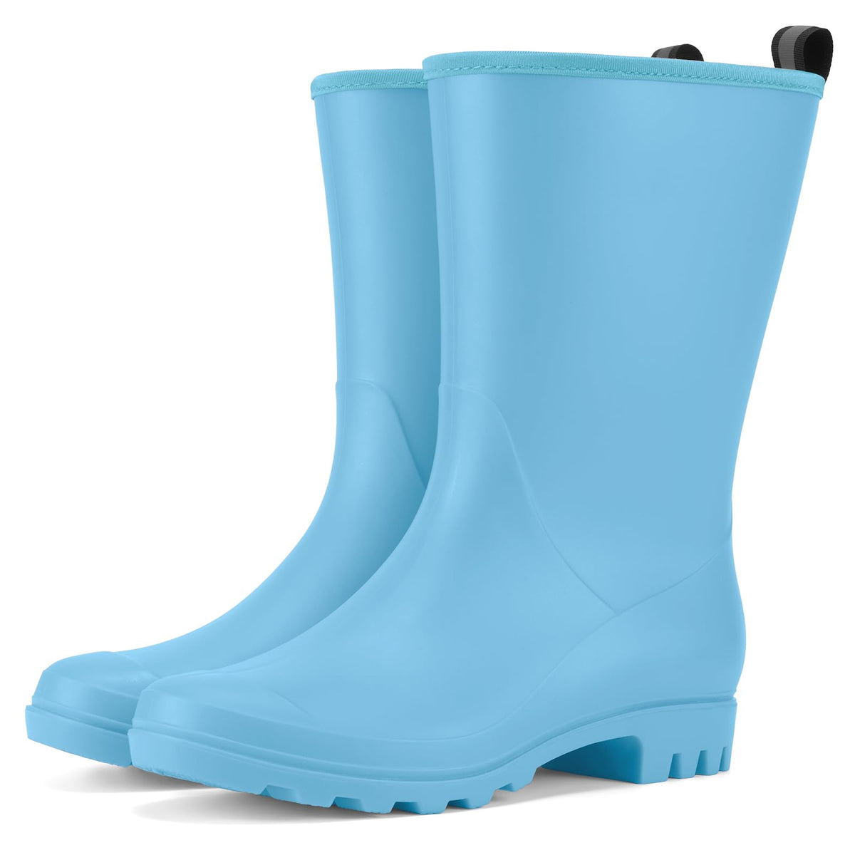 HISEA Women Rubber Boots Wide Calf Rain Boots | Seamless Matte Surface Waterproof PVC Rubber Rain Shoes for Farm Barn Garden Outdoor Work