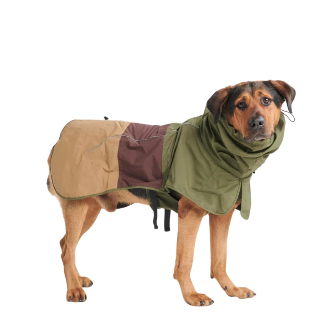 Spark Paws Dog Raincoat - Waterproof Rain Jacket w/Hood, Full Coverage | Waterproof Coat Covers Full Body incl. Belly - Reflective, Covered Harness Holes, Lightweight, Small, Medium & Large Dogs
