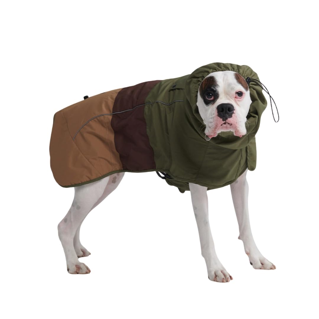 Spark Paws Dog Raincoat - Waterproof Rain Jacket w/Hood, Full Coverage | Waterproof Coat Covers Full Body incl. Belly - Reflective, Covered Harness Holes, Lightweight, Small, Medium & Large Dogs