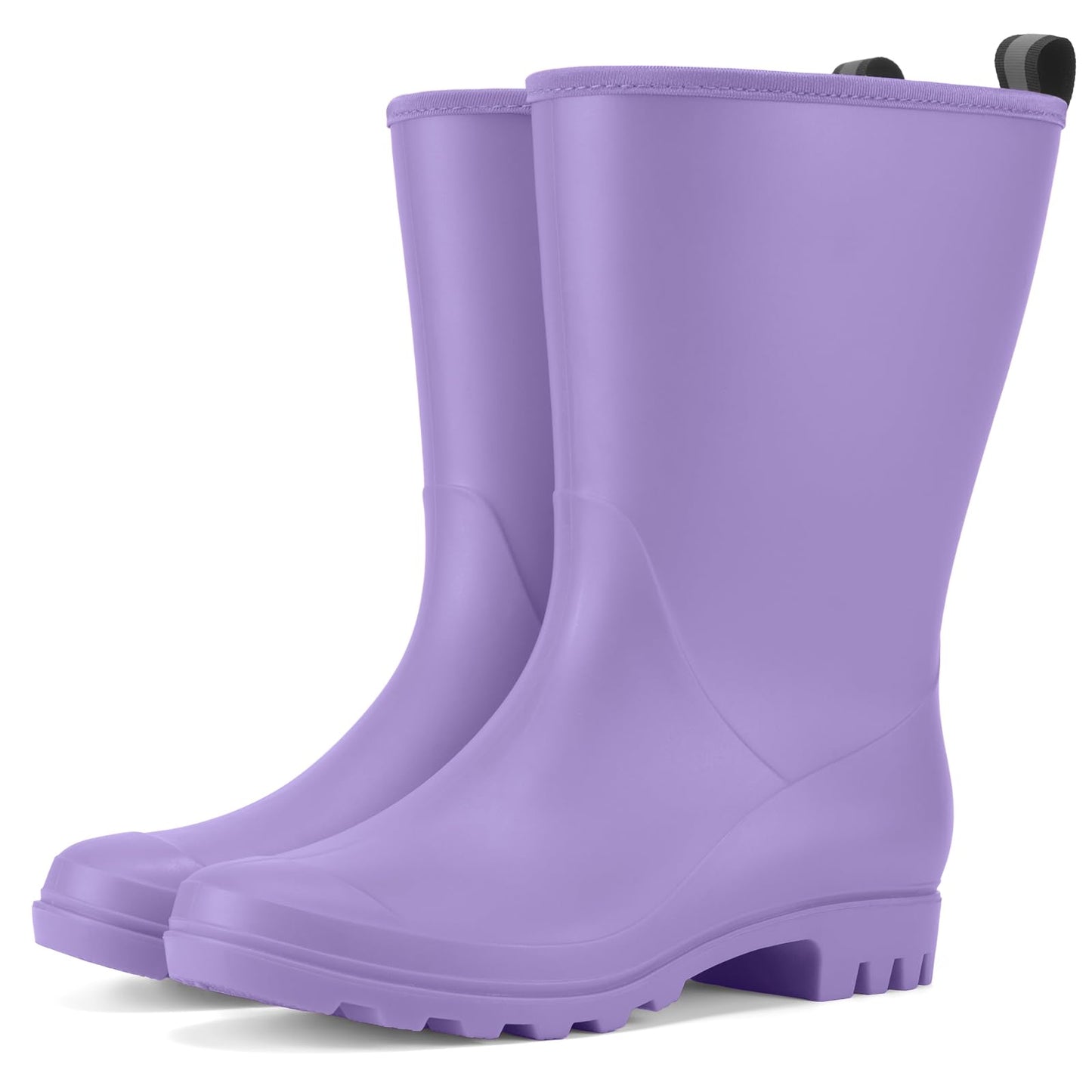 HISEA Women Rubber Boots Wide Calf Rain Boots | Seamless Matte Surface Waterproof PVC Rubber Rain Shoes for Farm Barn Garden Outdoor Work