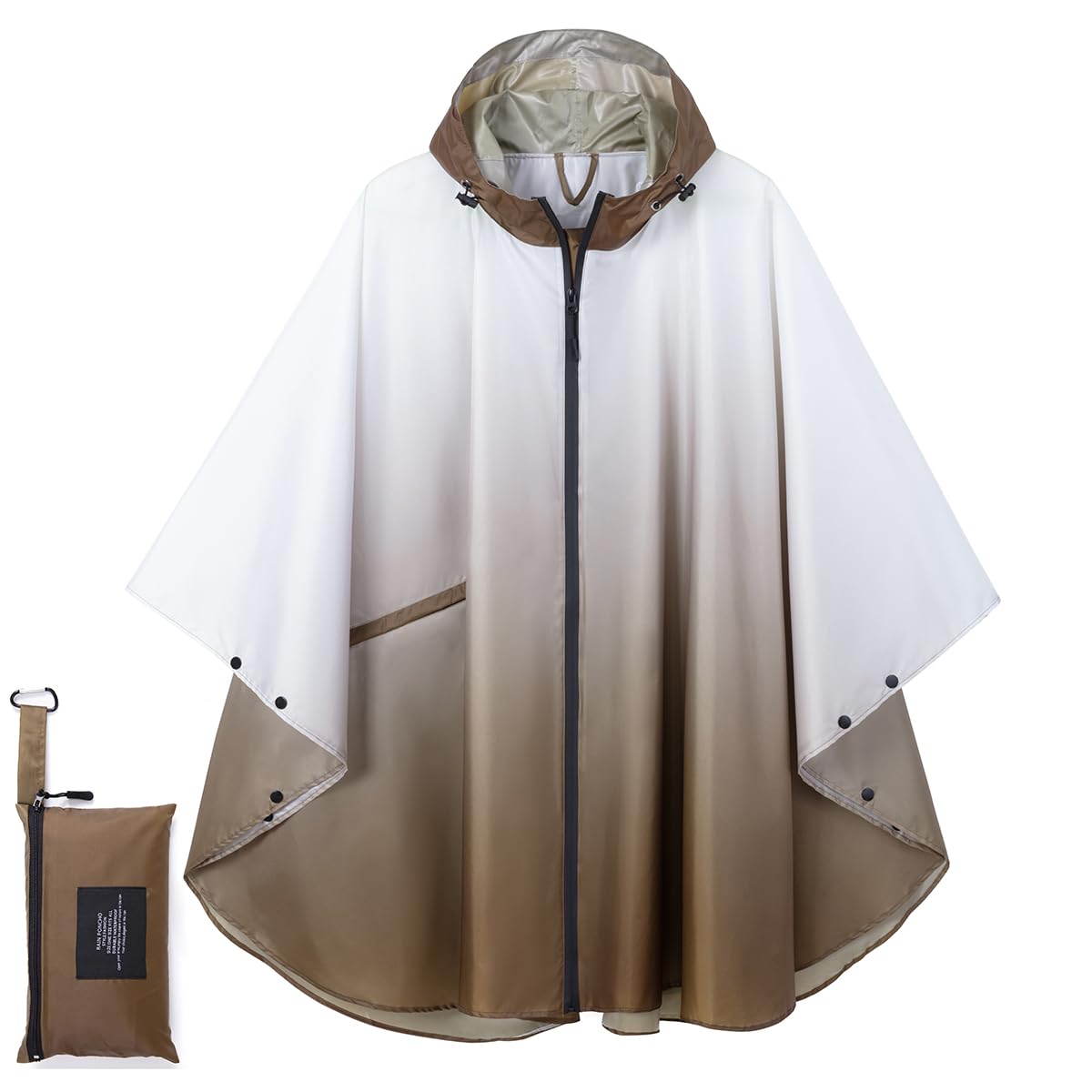 Fashion Hooded Rain Poncho Waterproof Raincoat Jacket with pocket for Women/Men/Adult