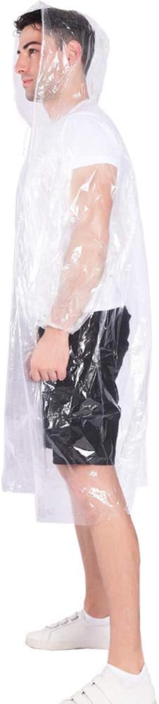 COOY Disposable Rain Ponchos for Adults (10 Pack), Family Pack for Travel | Better Value Per Poncho, Full Sleeve Design with Elastic Cuffs, Disney Trips, Outdoor Events, Easy Carry Travel Essential