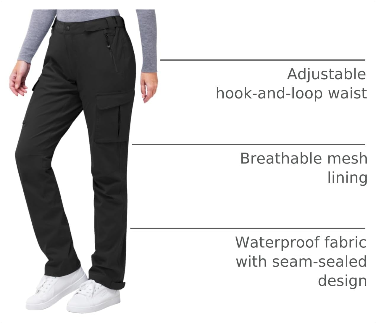 33,000ft Women's Rain Pants, Waterproof Lightweight Breathable Rain Overall Hiking Pants