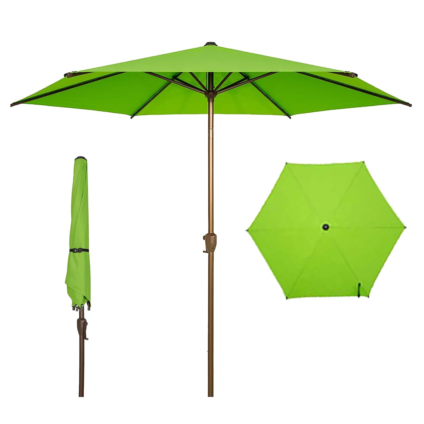 Abba Patio 9FT Lyon Outdoor Patio Umbrella Outdoor Table Umbrella with Push Button Tilt and Crank Market Umbrella 8 Sturdy Ribs UV Protection Waterproof for Garden Deck Backyard Pool, Black & Ivory