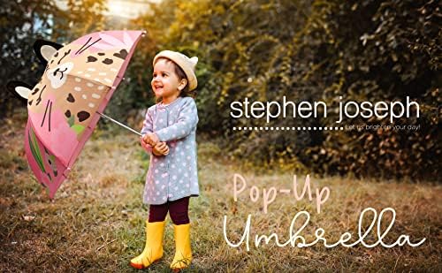 Stephen Joseph, 3D Pop Up Kids Umbrella, Cute Animals & Toddler Rain Umbrella Lightweight Easy Grip Handle for Boys Girls Ages 3-8