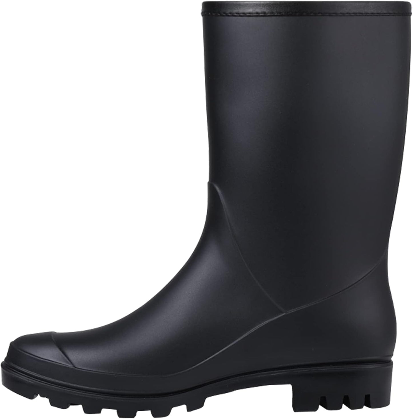 Evshine Women's Mid Calf Rain Boots Waterproof Garden Wellies with Buckle | Lightweight, Non-Slip, Ideal for Gardening, Farm Work, Rainy Days, Comfort Fit