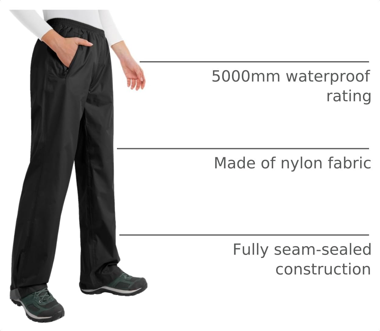 33,000ft Packable Rain Pants for Women Waterproof Pants Lightweight Rain Over Pants Outdoor Windproof Pant for Golf Hiking
